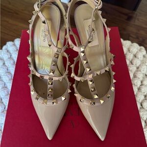 Valentino Beige Studded Women's Shoes